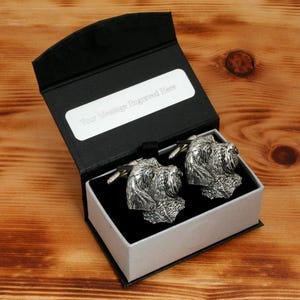 Wire Haired Cufflinks Pewter UK Handmade in Father&#39;s Day Gift Box Dog Lovers Father&#39;s Day Gift cu