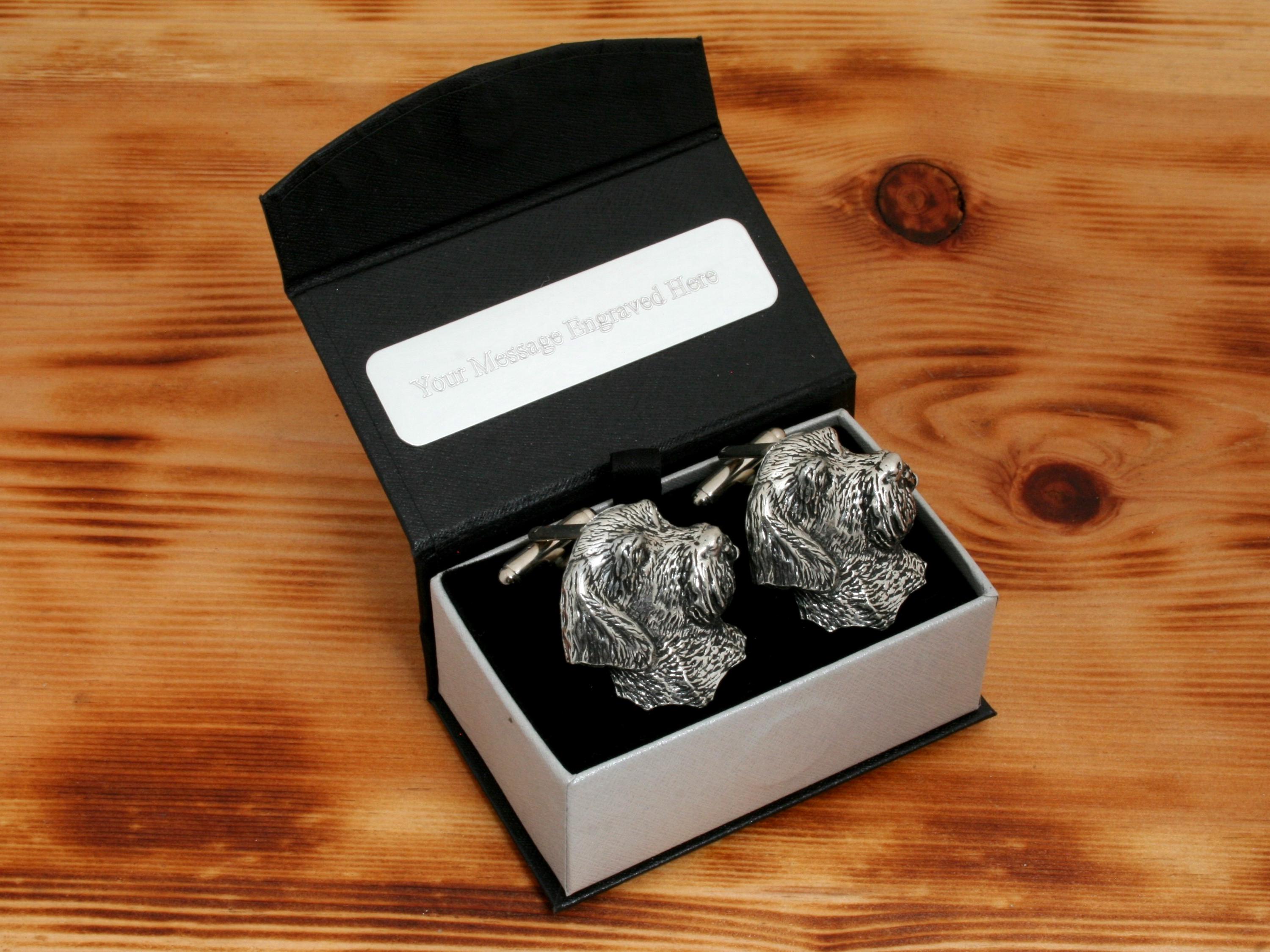 Wire Haired Cufflinks Pewter UK Handmade in Father's Day Gift Box Dog Lovers Father's Day Gift cu