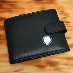 Clan Crests Leather Wallet Black and Brown Or Card Holder Mens Scottish Clan Father&#39;s Day Father&#39;s Day Gift wch