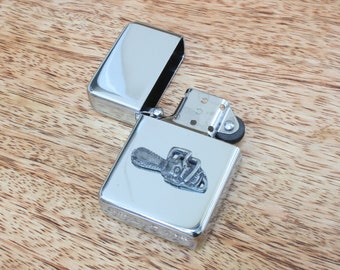Chainsaw Petrol Engraved Lighter Personalised Arborist Father&#39;s Day Gift 69 ls