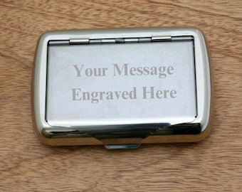 chrome tobacco tin 1oz Polished Chrome Tobacco Tin With Option to Personalise