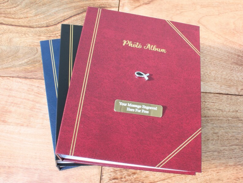 Photo Album Message Religious Symbols Photo Album Red, Black, Blue Holds 200 Photographs ...