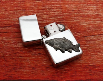 Fly Fishing Windproof Petrol Lighter With Personalised Free Engraving Birthday Gift Reel Fly Carp Birthday Gift ls