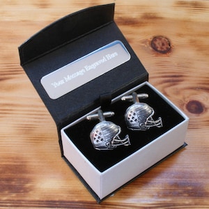 American Football Helmet Cufflinks Pewter UK Handmade Football Father&#39;s Day Gift cu