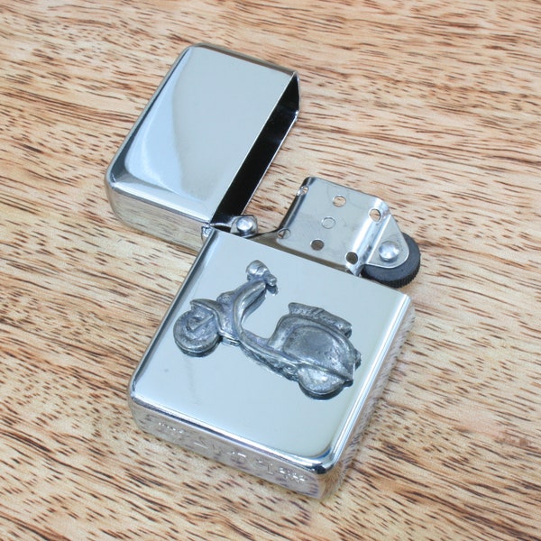 Lambretta Scooter Petrol Windproof Lighter Free engraving Fathers Day Gift Motorbike Gift 212 ls