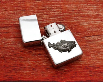 Fishing Themed Windproof Petrol Lighter With Personalised Free Engraving Birthday Gift Carp Trout Bass Birthday Gift ls
