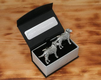 Labrador Retriever Cufflinks Pewter UK Handmade Gundog Father&#39;s Day Gift 207 cu
