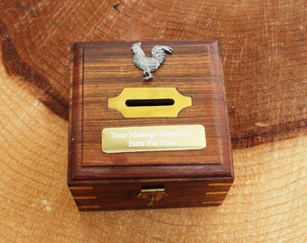 Chicken Money Box Chest With FREE engraving   Fathers Day Gift 71 mb