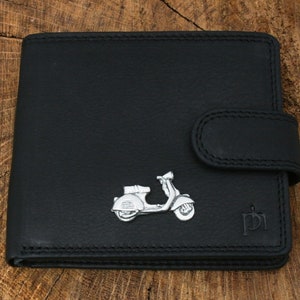 Roller Leder Geldbörse Braun oder Schwarz Leder Biker Vatertag Vatertag Geschenk 384 wch