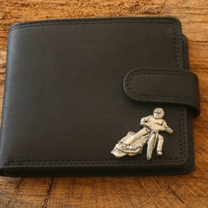 Flat Track Leather Wallet Brown or Black Leather Speedway Father&#39;s Day Father&#39;s Day Gift 340 wch