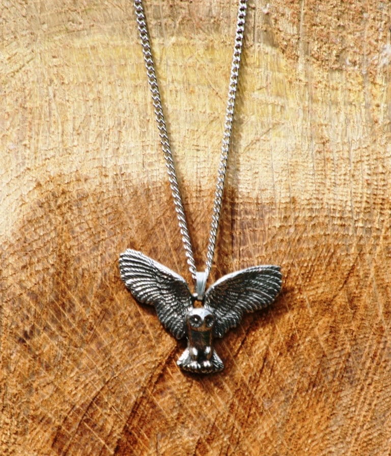 Owl Pewter Necklace & Pendant Ladies Jewelry Birthday Gift nlk
