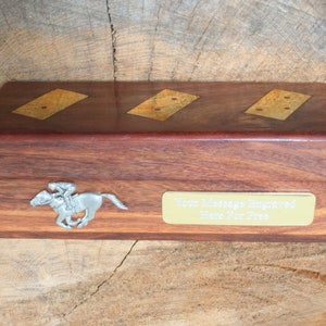 Horse Racing Dominoes Wood With Brass Inlays In Wooden Presentation Box Personalised Free Engraving  Shoe Stirrups Father&#39;s Day Gift dm