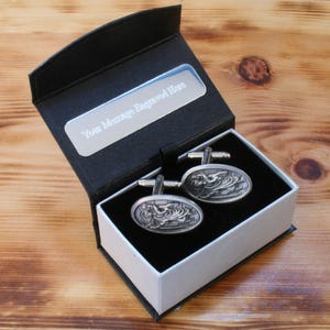 St Christopher Cufflinks Pewter UK Handmade Patron Saint Father&#39;s Day Gift 345 cu