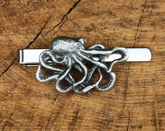 Octopus L Tie Clip Tack Slide UK Handmade Wildlife Fathers Day Cadeau 248 ti