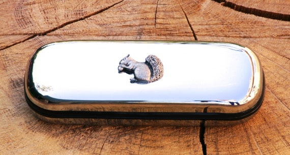 Squirrel On Branch Glasses Spectacle Case Writing Gift Free Engraving 344