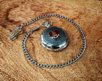 British Military Regiments Pocket Watch and Chain Pewter Fronted Quartz Personalised Free Engraving Signals Gurkha Military Gift pw