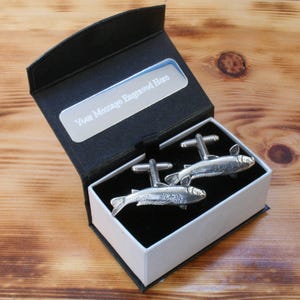 Koi Carp Cufflinks Pewter UK Handmade Fishing Father&#39;s Day Gift 206 cu