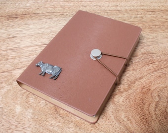 Cuaderno de notas de bolsillo A6 con diseño de vaca lechera en peltre, ideal como regalo de cumpleaños para agricultores, 97 nb