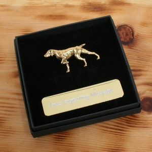 ポインター 金メッキピン ラペルバッジ 射撃用 ガンドッグ 誕生日プレゼント パーソナライズボックス