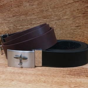 Airplanes Leather Belt and Metal Buckle Set Black or Brown Father&#39;s Day GiftAviation Jet Pilot Father&#39;s Day Gift lb