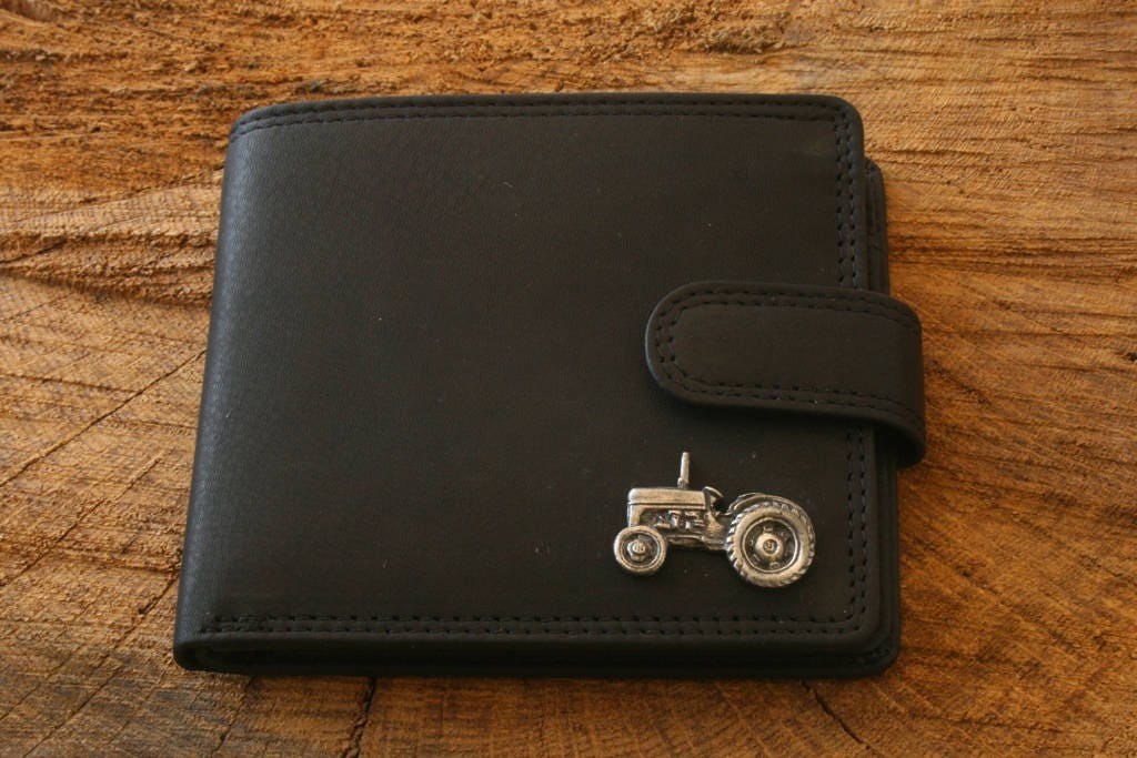 Tractor Leather Wallet Brown or Black Leather Farming Father's Day Father's Day Gift 375 wch