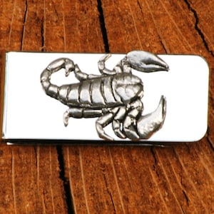 Fermasoldi Scorpione inciso da uomo, regalo per la festa del papà 315