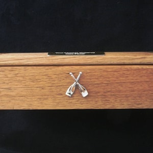 Crossed Oars Jewellery Box Oak Photo Insert 6x4 Personalised Free Engraving  Rowing Father&#39;s Day Gift 91 jb