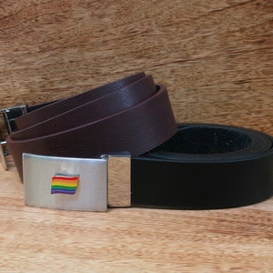 Pride Leather Belt and Metal Buckle Set Black or Brown Father&#39;s Day GiftLGBT BLM Bisexual Veggie Father&#39;s Day Gift lb