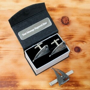 Boats and Vessels Cufflinks and Tie Clips Pewter UK Handmade Nautical Ships Rowing Birthday Gift Boxed tbc