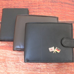 Portefeuille en cuir Unions UK noir et marron ou porte-cartes pour homme Ukraine États-Unis Italie Fête des pères Cadeau fête des pères