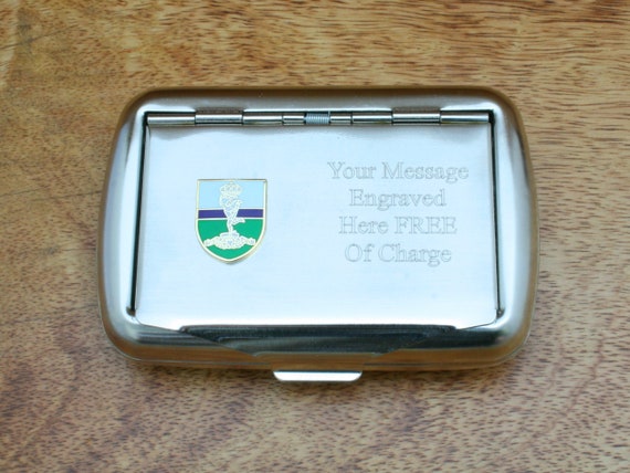 British Military Regiments Tobacco Tin Hand Rolling Cigarette Tin  Personalised Free Engraving Signals Gurkha Military Birthday Gift Tc