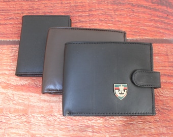 British Military Regiments Leather Wallet Black and Brown Or Card Holder Mens Signals Gurkha Military Birthday Gift wch