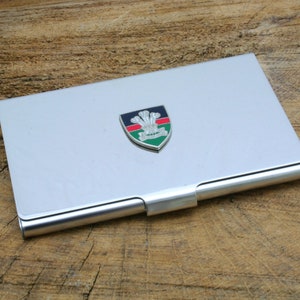 Welsh Regiments metalen zakelijke creditcardhouder met gepersonaliseerde gratis gravure Vaderdagcadeau Militair vaderdagcadeau