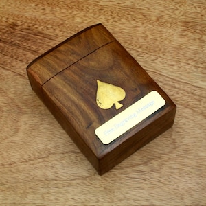 Caja de madera personalizada para naipes, incluye naipes de regalo wcb