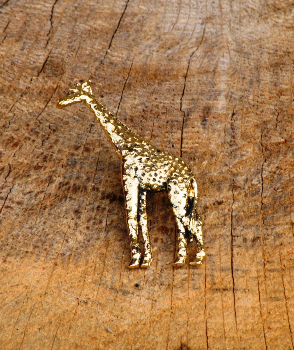 Giraffe Gold Plated Pin Lapel Badge Safari Animal Gift 152 Etsy