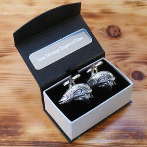 Pike Cufflinks Pewter UK Handmade Coarse Fishing Father&#39;s Day Gift cu