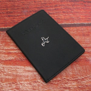 Halloween and Death Real Leather Passport Case Black RFID Travel Case Pumpkin Fall Spooky Father&#39;s Day Father&#39;s Day Gift pp