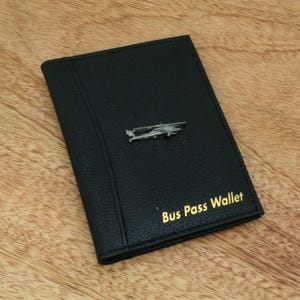 Helicopters, Rotors Bus & Train Pass Wallet ID Holder In Black Leather Gift  Chinook Apache Tour Gift tw