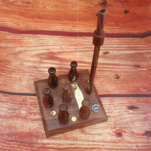 Scottish Thistle Wooden Bar Skittles Game Solid Wood Bowling Set Pub Father&#39;s Day Gift With Personalised Free Engraving  371 sk