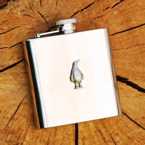 Penguin Hip Flask Antarctic Birthday Gift Personalised Free Engraving  264 hf