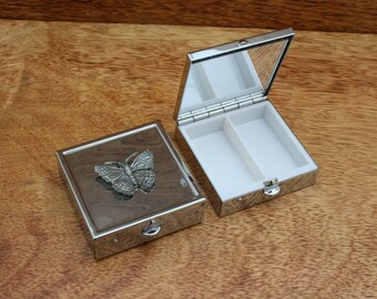 Caja de baratijas con espejo, forma cuadrada, forma de ciervo, faisán y nutria, regalo de cumpleaños, de British Wildlife