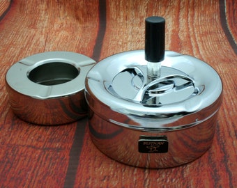 Wedding Guests Round Metal Ash Tray Rotary Drop Down Button Windproof Personalised Free Engraving Best Man Groom Usher Birthday Gift ay