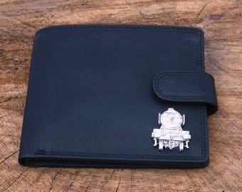Cartera de cuero Flying Scotsman, marrón o negra, para conductor de tren, regalo de cumpleaños, 134 wch