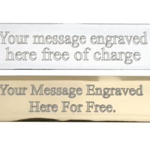 Small Plaque Rectangular Self Adhesive Plate Gold Or Silver with Personalised Free Engraving