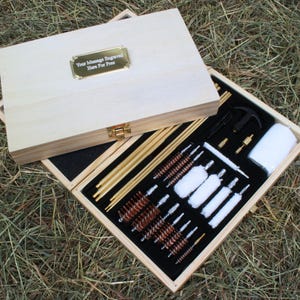 Personalised Shotgun & Air Rifle Cleaning and Care Kit Shooting Father&#39;s Day Gift Free Engraving