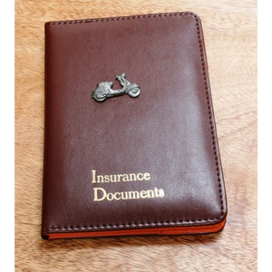 Porte documents (carte grise/ assurance) pour vespa avec logo PX