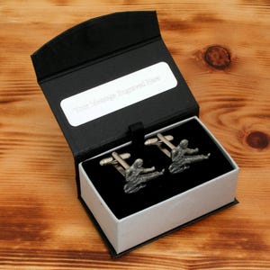 Karate Cufflinks Pewter UK Handmade Martial Arts Father&#39;s Day Gift 200 cu