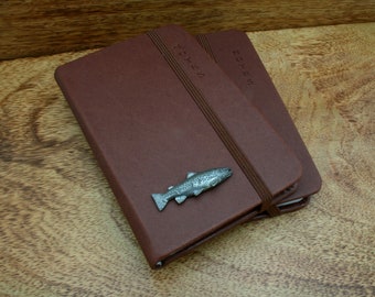 Fly Fishing Pair Of A5 or A6 Notebooks Black, Brown, Grey Or Blue Reel Fly Carp Gift