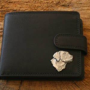 Cartera de cuero con forma de cabeza de labrador, color marrón o negro, para perro de caza, regalo para el Día del Padre, 208 unidades