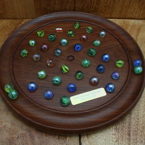 Flags Of The World 12&quot; Wooden Solitaire Set & Glass Marbles Ideal Home Pub Personalised Free Engraving Union Jack Ireland Italy Gift s2